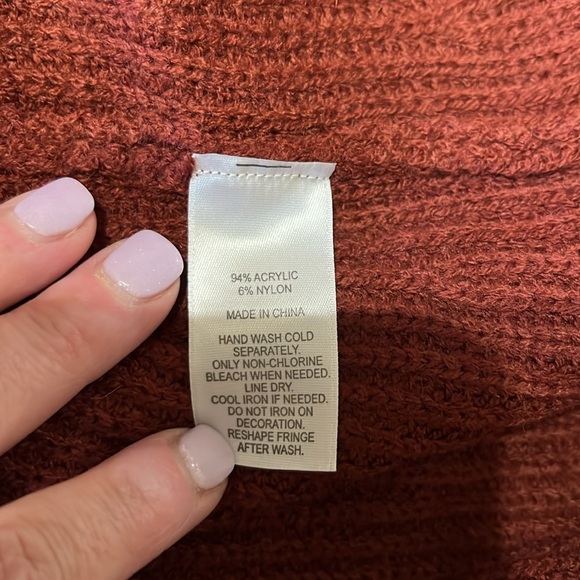 Rust Sweater Cape - Picture 4 of 4